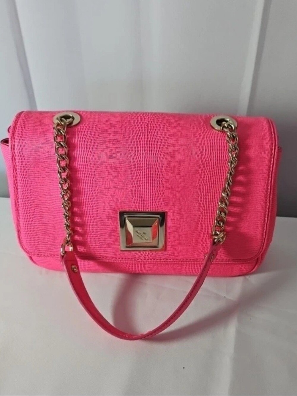 Kate Spade Marble Hill Christy Bazooka Pink Chain Link Shoulder Bag Medium